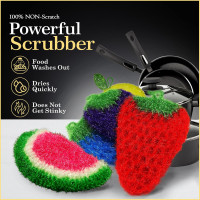 Dish Scrubbie Durable DishScrubber (5 Pc) – Long Lasting, Non-Scratch, Odorless and Reusable KitchenScrubber - All PurposeScrubber for Dishwashing, Cleaning Bathroom and Floors (Variety Pack)