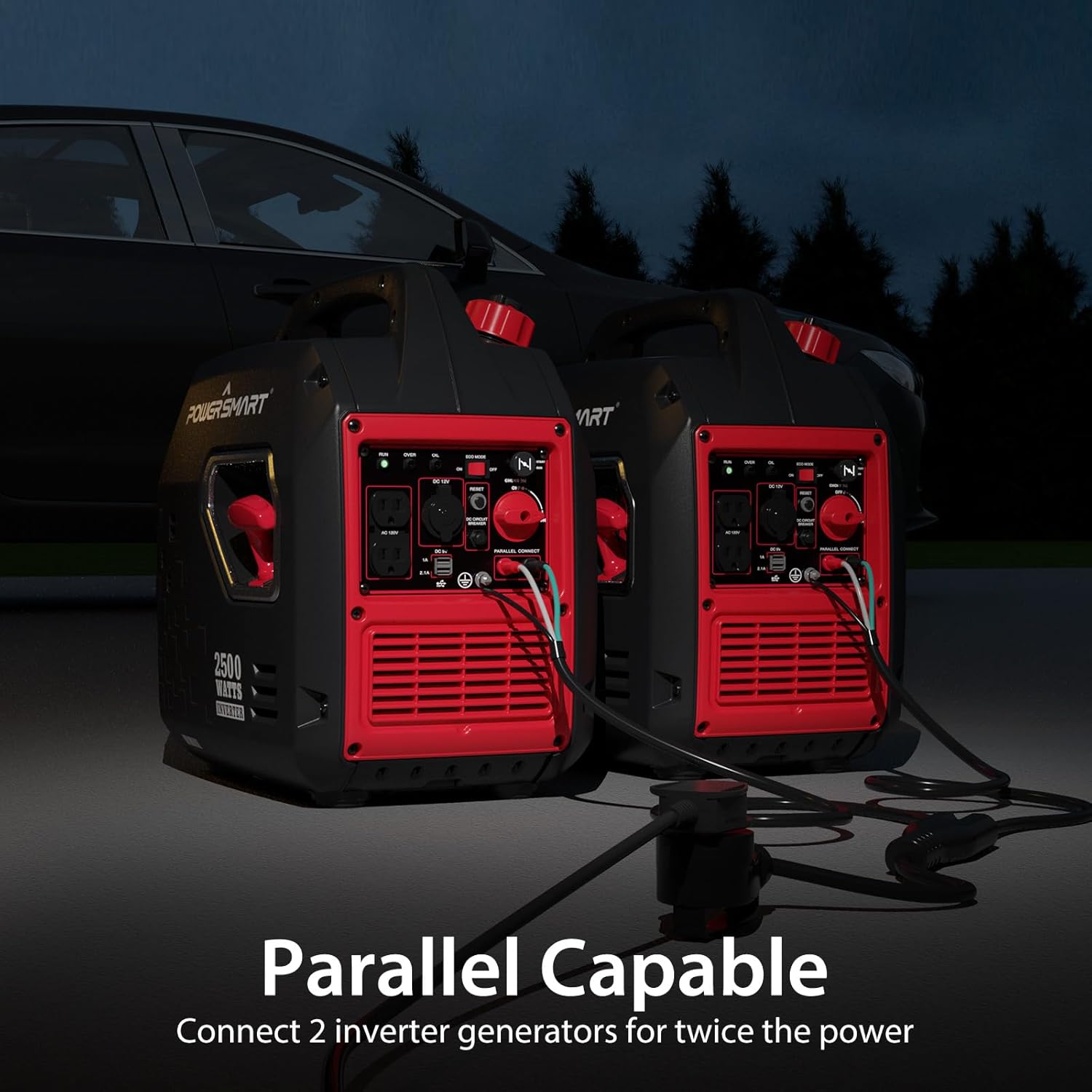 PowerSmart 2500-Watt Portable Gas Inverter Generator, Super Quiet, High Fuel-Efficient Generator, Lightweight, EPA Compliant 2025