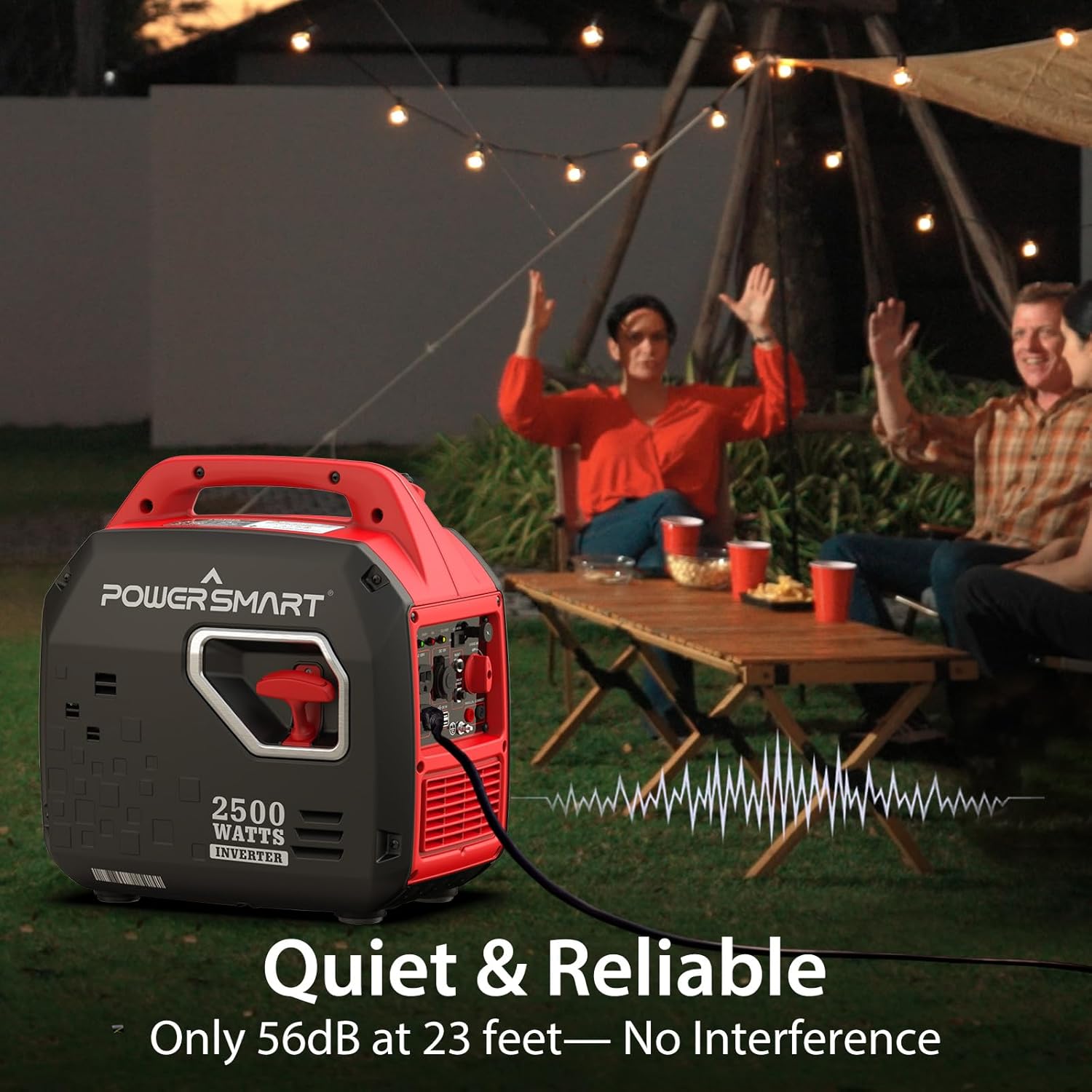 PowerSmart 2500-Watt Portable Gas Inverter Generator, Super Quiet, High Fuel-Efficient Generator, Lightweight, EPA Compliant 2025
