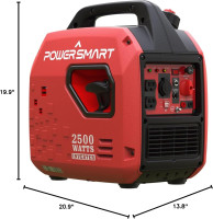 PowerSmart 2500-Watt Portable Gas Inverter Generator, Super Quiet, High Fuel-Efficient Generator, Lightweight, EPA Compliant 2025