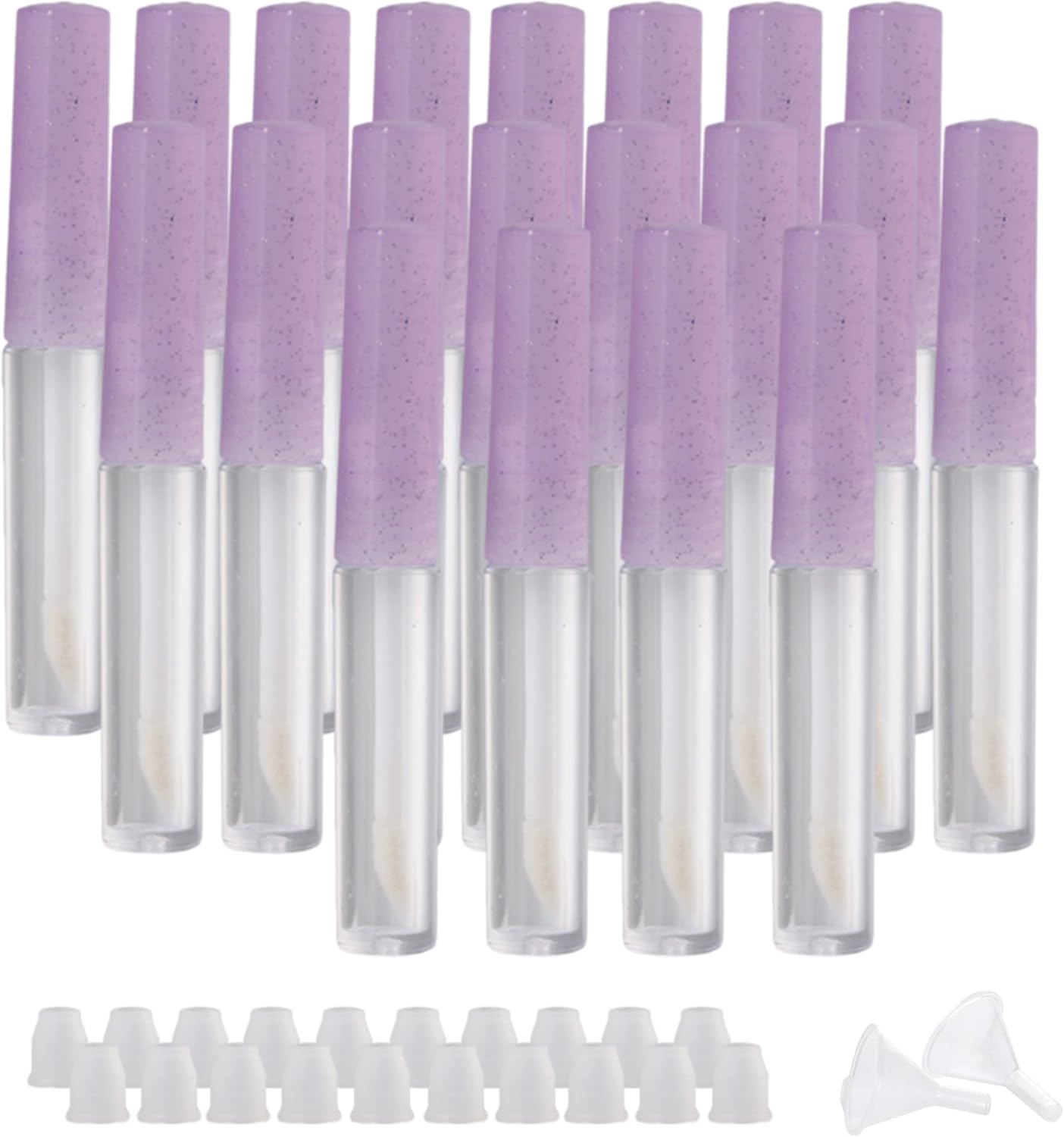 Doublelife 20Pcs 1.3ML Purple Empty Tubes Lip Gloss Balm Cosmetic Mini Containers DIY Bottles