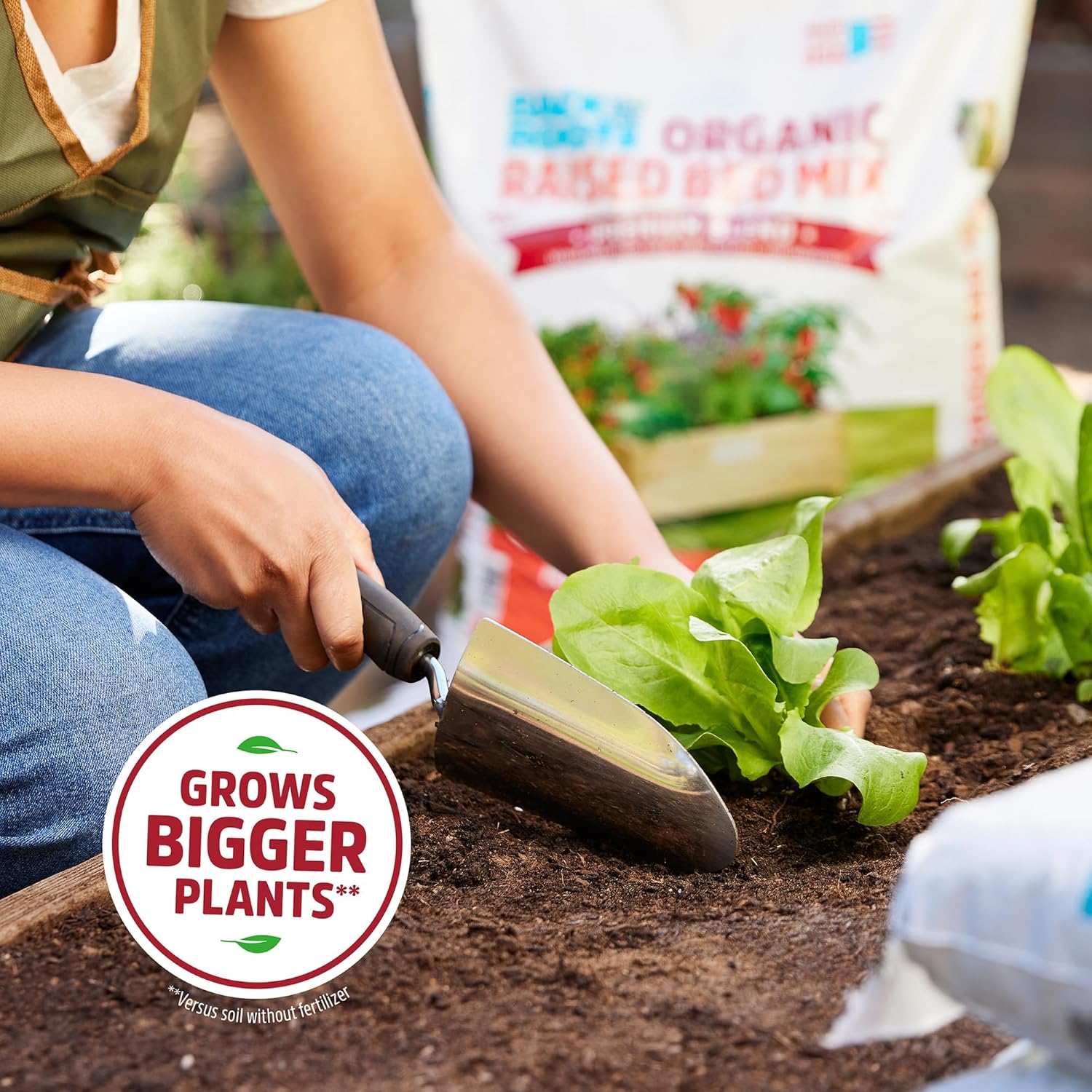 Back to The Roots 100% Organic Raised Bed Soil, Fills 8' x 4' Garden Bed, 60 cu ft, Made in USA, Peat-Free