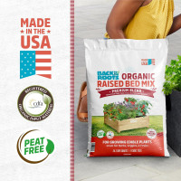 Back to The Roots 100% Organic Raised Bed Soil, Fills 8' x 4' Garden Bed, 60 cu ft, Made in USA, Peat-Free