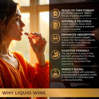 Liquid Collagen Peptides with Biotin & Hyaluronic Acid - 3000mg Hydrolyzed Bovine Collagen Type 1 and 3, Biotin 10000mcg, Vitamins B5, B6, C & E - Liquid Collagen for Women and Men, Collagen Shots