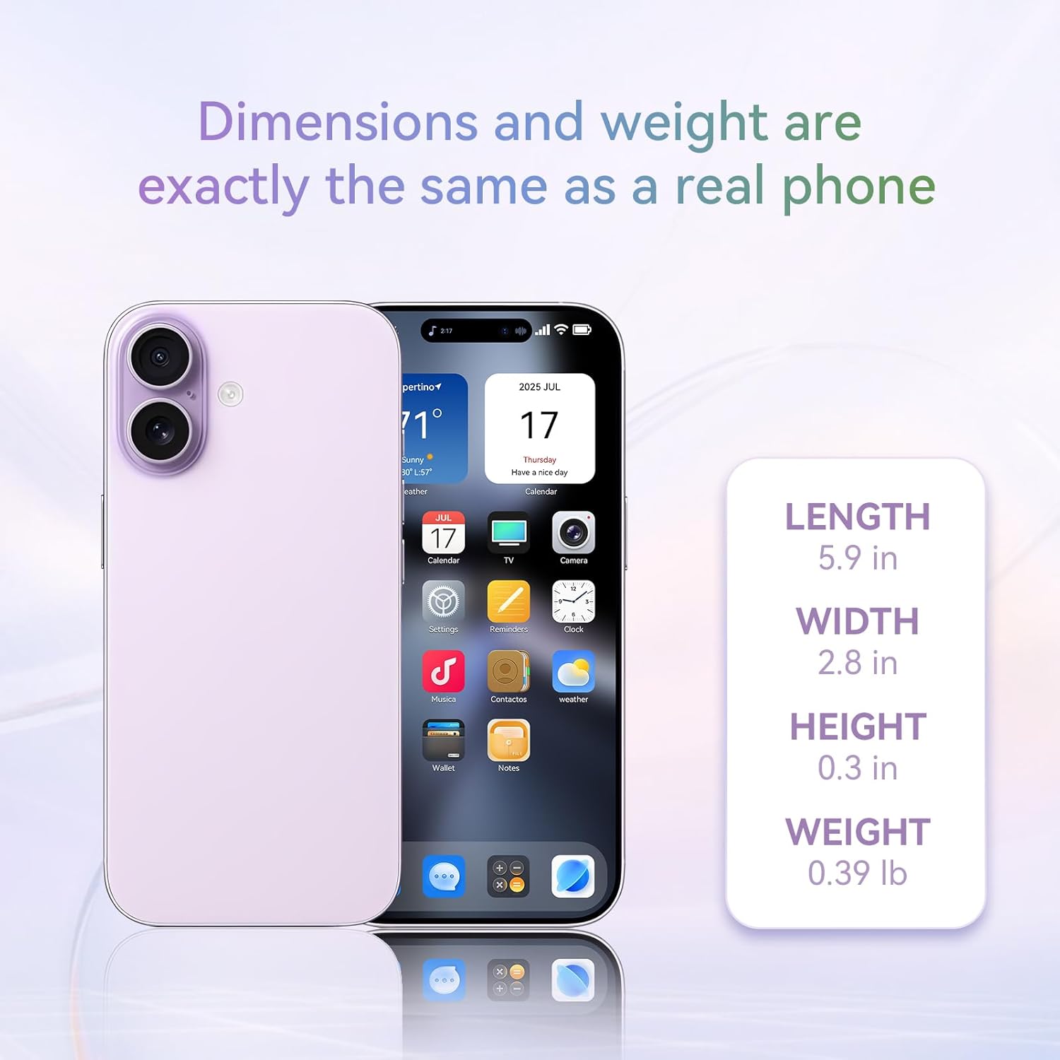 Fake Phone Dummy Prop Phone, Decoy Phone Pear Play Phone Non-Working Phone 17, Display Phone Look Like Real Phone 17 (Pink)