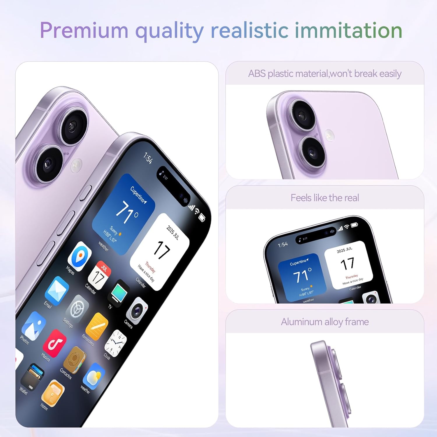 Fake Phone Dummy Prop Phone, Decoy Phone Pear Play Phone Non-Working Phone 17, Display Phone Look Like Real Phone 17 (Pink)