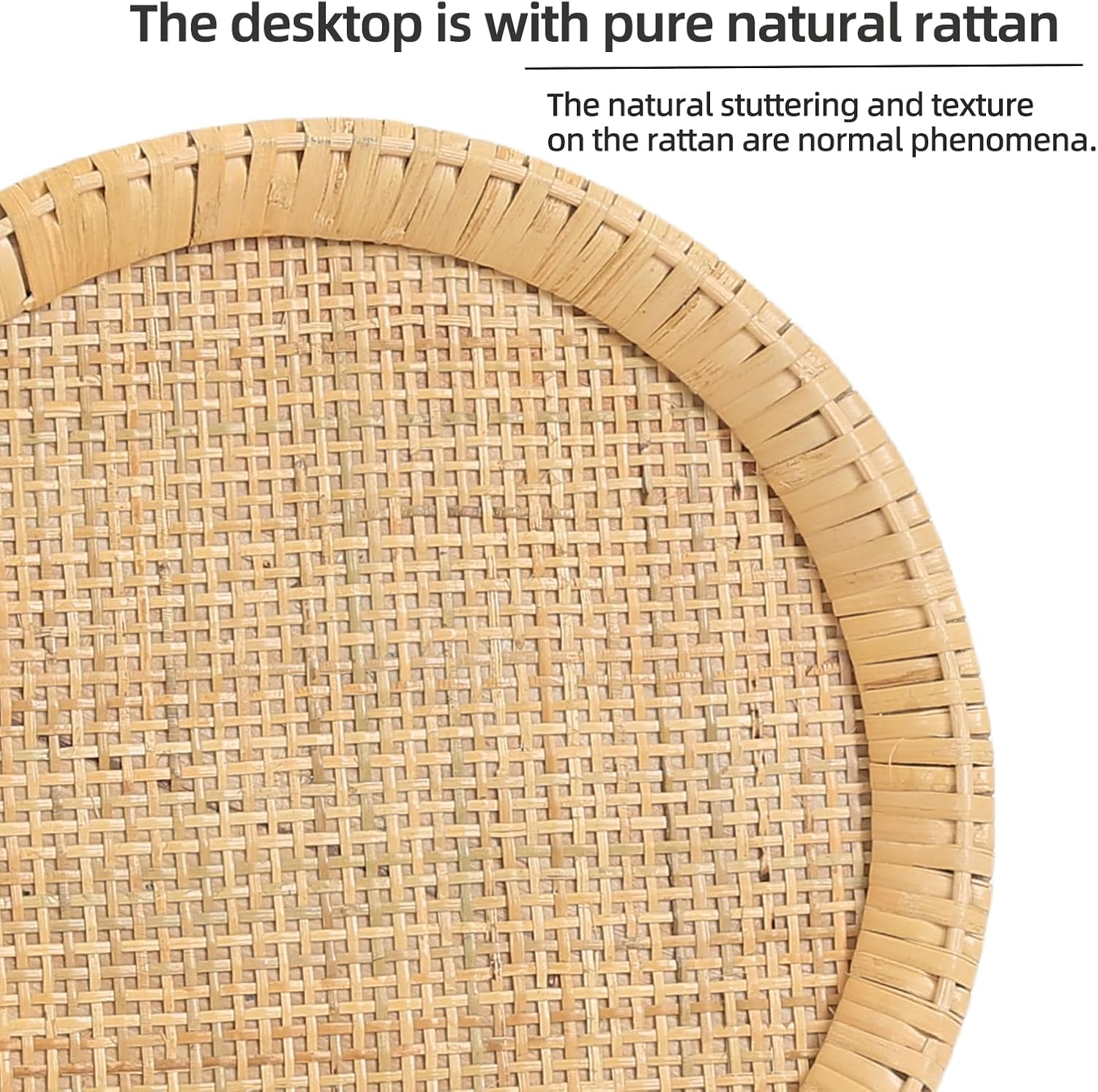 Drink Table，Rattan Round Small Side Table for Small Spaces, Boho Circle End Table Coffee Table with Solid Wood Leg for Living Room, Pedestal Table for Bedroom, Corners Boho side table A High: 21.4