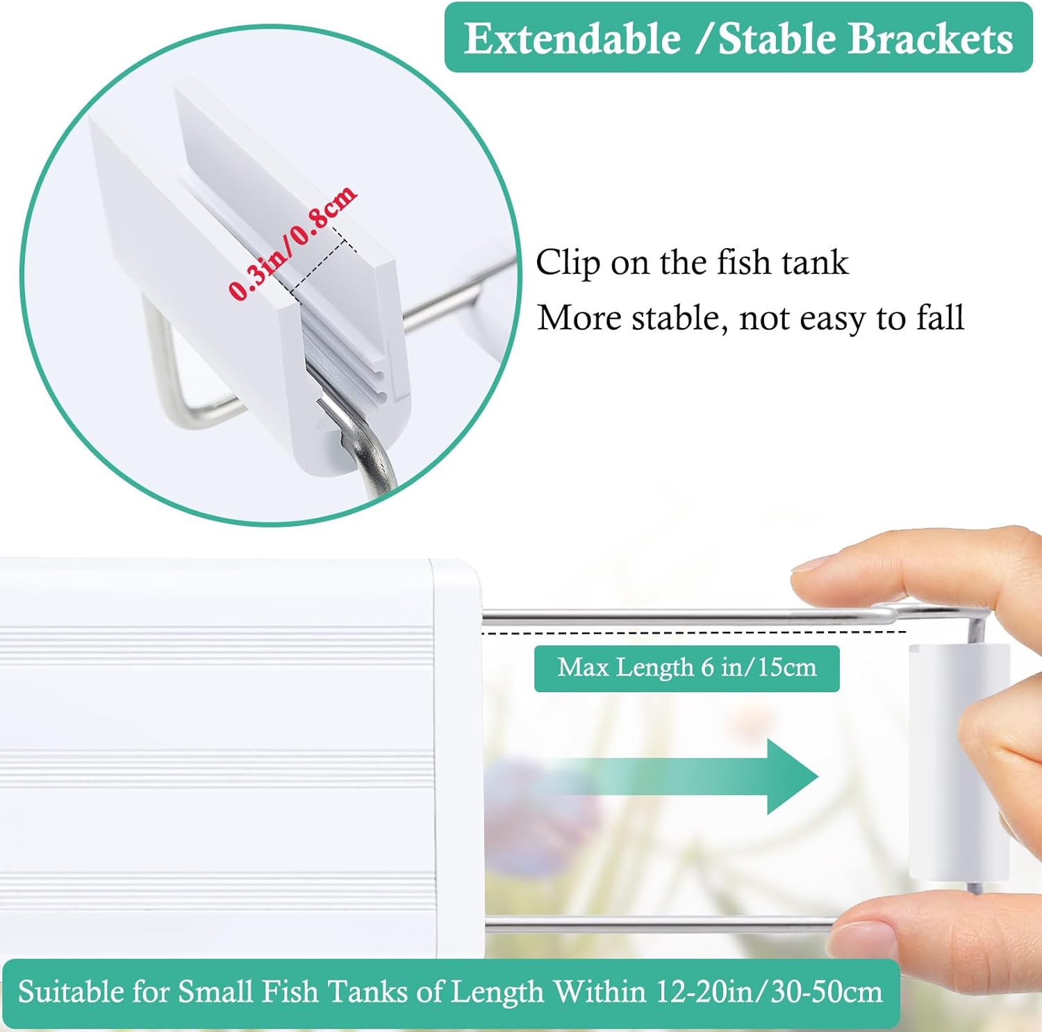 HITOP Full Spectrum LED Aquarium Light – 16-24” Classic Fish Tank Light with Timer, Aquarium Plant Light with Stable Extendable Brackets (16-24in)