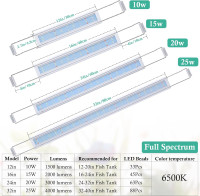 HITOP Full Spectrum LED Aquarium Light – 16-24” Classic Fish Tank Light with Timer, Aquarium Plant Light with Stable Extendable Brackets (16-24in)