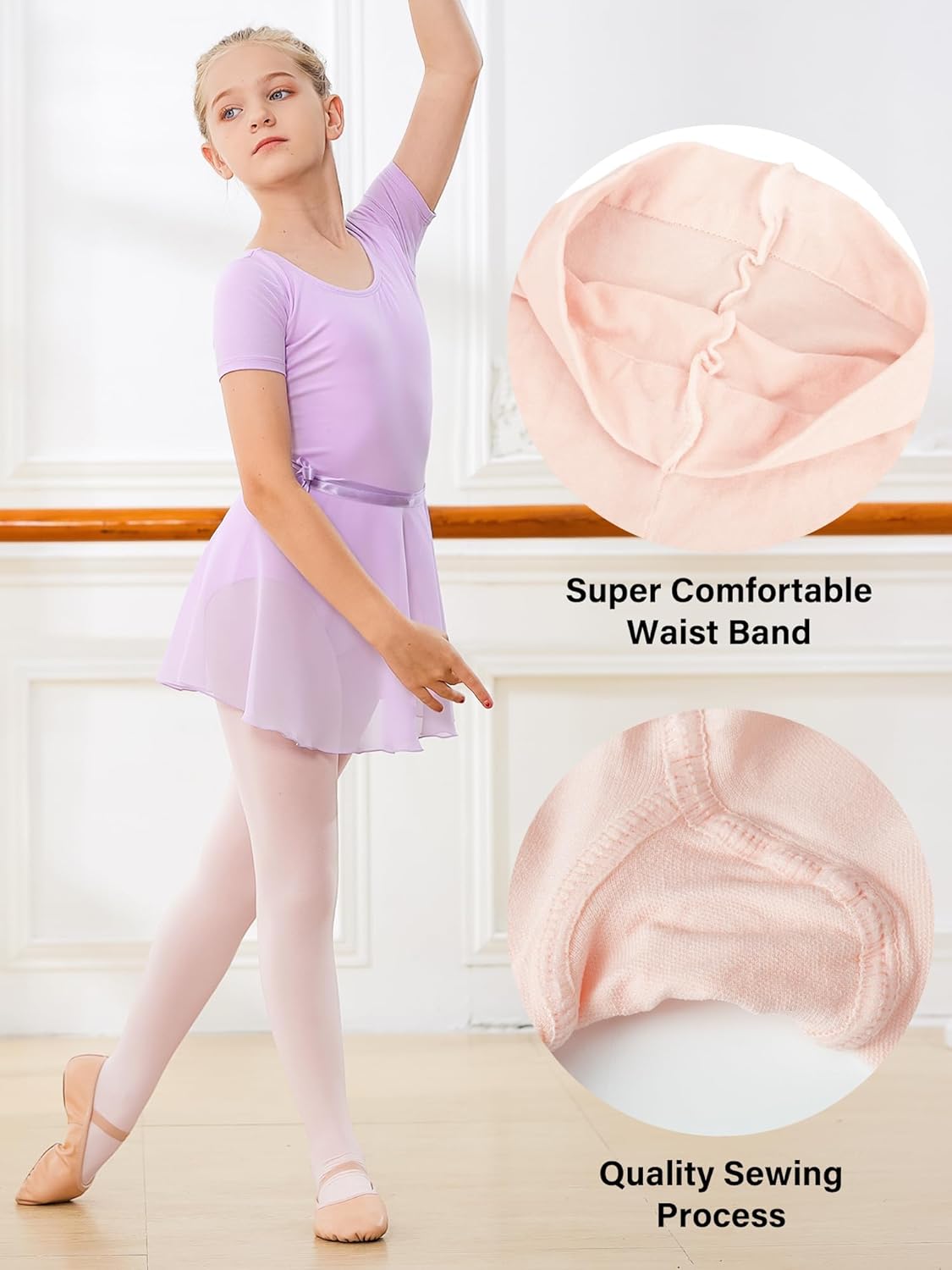 Stelle Girls Ballet Dance Students School Footed Tight (Toddler/Little Kid/Big Kid) 6-8 Years 1-ballet Pink