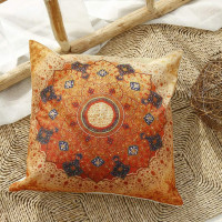 Jartinle Set of 4 Retro Floral Mandala Compass Medallion Bohemian Pillow Covers Boho Decor Hippie Throw Pillows Decorative for Sofa Couch 18 x 18 Floral Compass Medallion