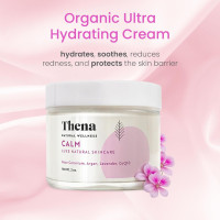 THENA CALM Face Moisturizer Cream Organic & Natural Skin Care, Ultra Hydrating With Hyaluronic Acid & Lavender Plant-based Skincare Anti-Aging Face Cream Dry Skin Facial Moisturizer