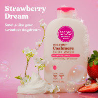 eos Cashmere Body Wash – Strawberry Dreams, Moisturizing Body Wash, Creamy Gel Formula, with Shea Butter, Glycerin, Vitamin E, pH Balanced, Sensitive Skin, Vegan, 16 fl oz Strawberry Dream 16 Fl Oz (Pack of 1)