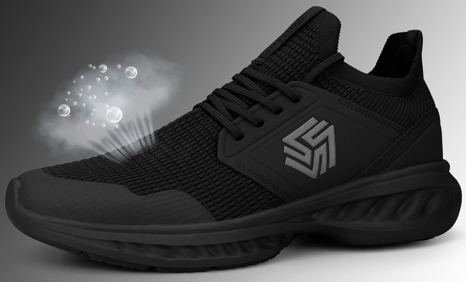 Mens Slip On Walking Shoes Non Slip Running Shoes Breathable Workout Shoes Lightweight Gym Sneakers 10.5 All Black