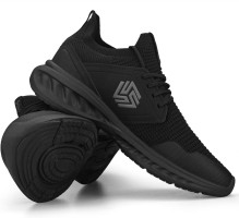 Mens Slip On Walking Shoes Non Slip Running Shoes Breathable Workout Shoes Lightweight Gym Sneakers 10.5 All Black