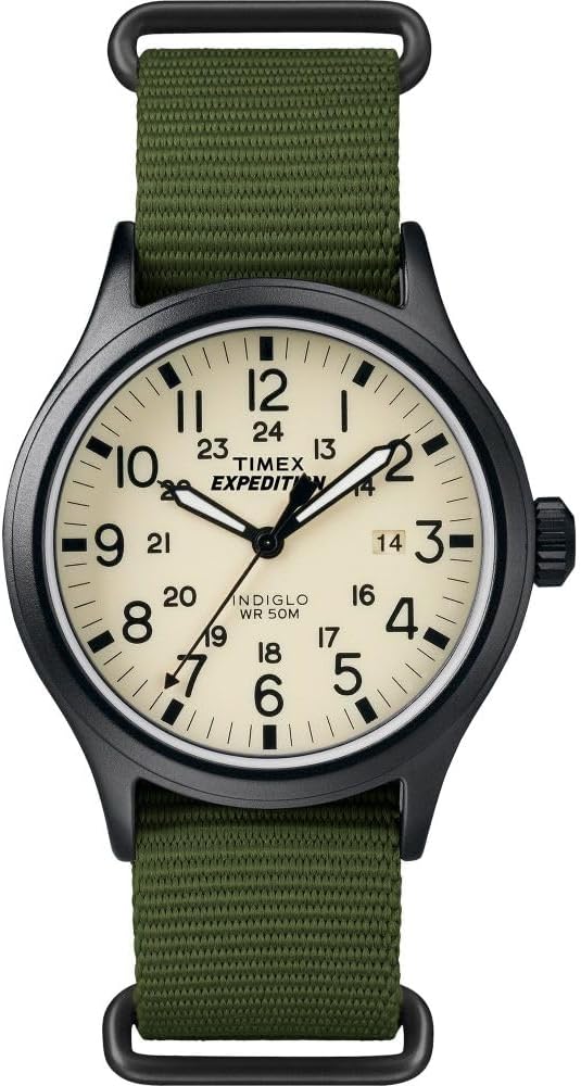 Timex Expedition Scout 40mm Men’s Analog Watch | INDIGLO Backlight and Luminous Hands | Durable Comfortable Adjustable Strap | 24 Hour Time | Rugged Outdoor Watch | 50M Water Resistance