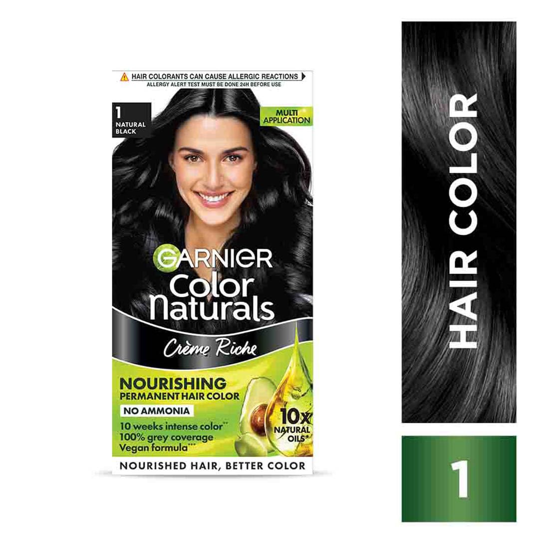 Garnier Color Naturals Nourishing Permanent Hair Color Cream - Natural Black 1 Set