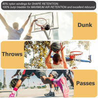 Senston 29.5'' Basketball Outdoor Indoor Rubber Basketball Ball Official Size 7 Basket Ball with Pump Black/Gold 29.5''(size 7)