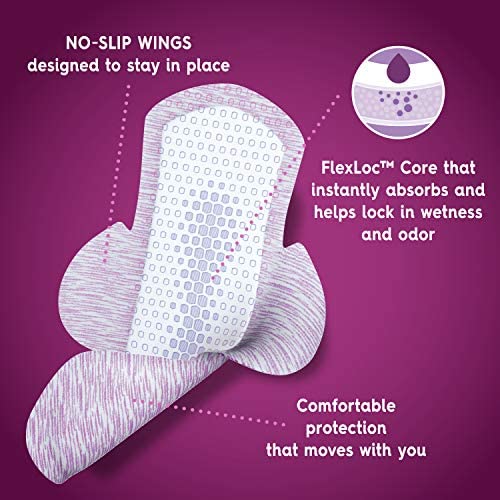 Wholesale Poise Active Collection Incontinence Pads with Wings, Maximum