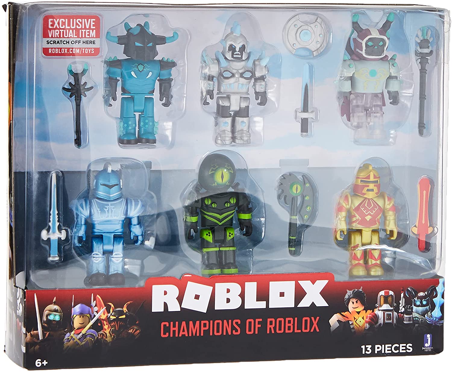 Wholesale Roblox Action Collection Champions Of Roblox Six Figure Pack Includes Exclusive Virtual Item Supply Leader Wholesale Supply - roblox champions 6 pack