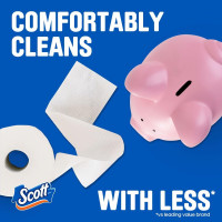 Scott ComfortPlus Toilet Paper, 12 Double Rolls, 231 Sheets per Roll, Septic-Safe, 1-Ply Toilet Tissue Double 231 Sheets (Pack of 12)
