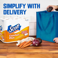 Scott ComfortPlus Toilet Paper, 12 Double Rolls, 231 Sheets per Roll, Septic-Safe, 1-Ply Toilet Tissue Double 231 Sheets (Pack of 12)