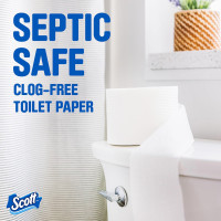 Scott ComfortPlus Toilet Paper, 12 Double Rolls, 231 Sheets per Roll, Septic-Safe, 1-Ply Toilet Tissue Double 231 Sheets (Pack of 12)