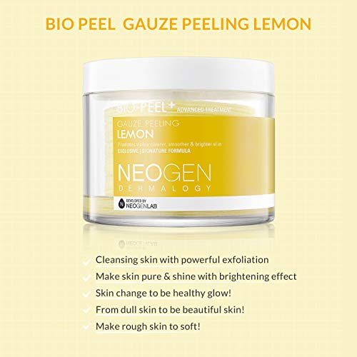 DERMALOGY by NEOGENLAB Bio-Peel Gauze Peeling Pads, Lemon, 30 Count: Premium Beauty