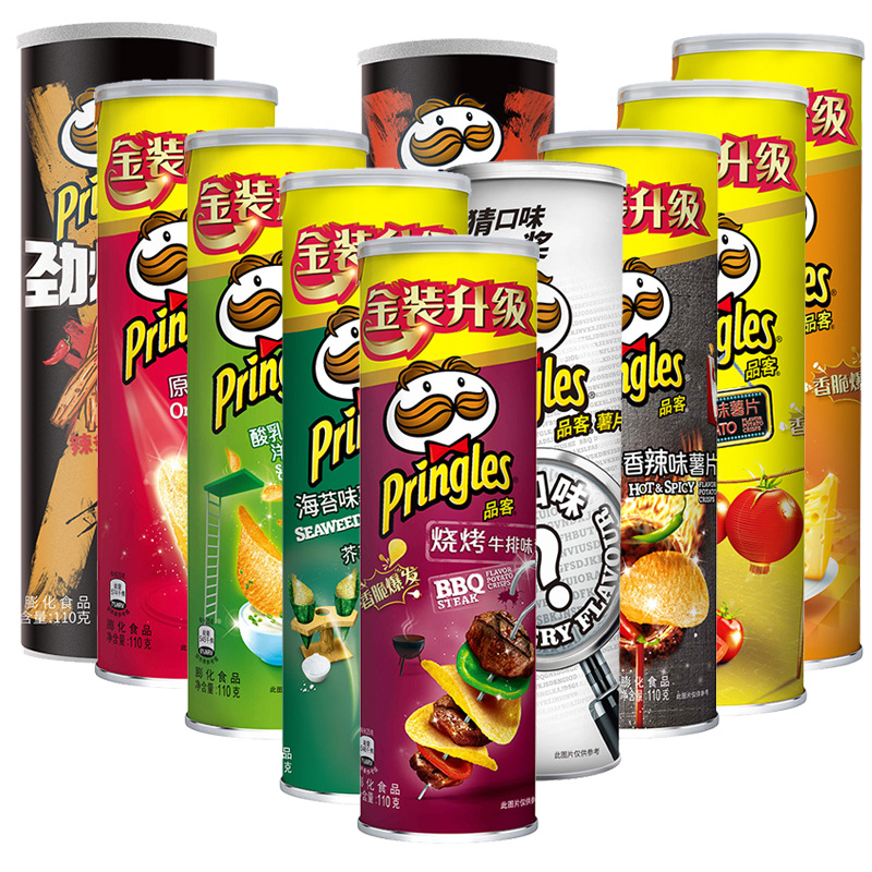 Pinker Potato Chips 110g Canned Original Flavor Potato Chips Expanded Onion Cheese Flavor Snack [fragile, no return, no exchange]