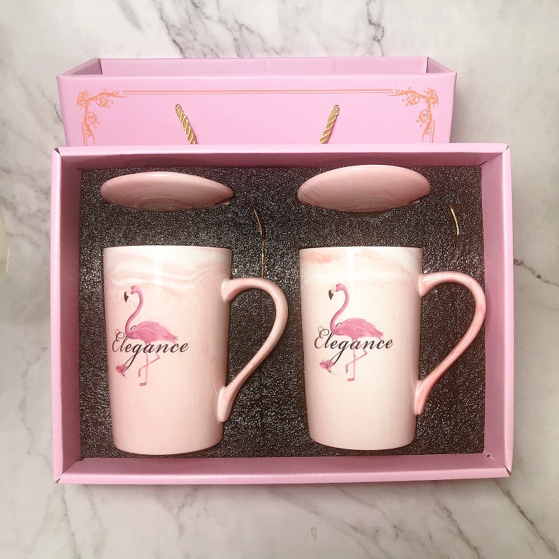 Marble ceramic cup couple cup with cover 12 oz Mug color box merchant wedding 5201314