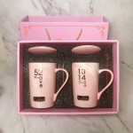 Marble ceramic cup couple cup with cover 12 oz Mug color box merchant wedding 5201314