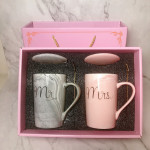 Marble ceramic cup couple cup with cover 12 oz Mug color box merchant wedding 5201314