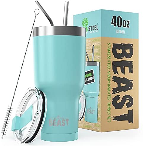 Beast 40 oz Tumbler Stainless Steel Vacuum Insulated Coffee Ice Cup Double  Wall Travel Flask (Matte Black)