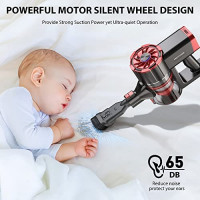 Cordless Vacuum Cleaner, 180W Powerful Suction Stick Vacuum with 35min Long Runtime Detachable Battery, 4 in 1 Lightweight Quiet Vacuum Cleaner Perfect for Hardwood Floor Pet Hair: Home & Kitchen