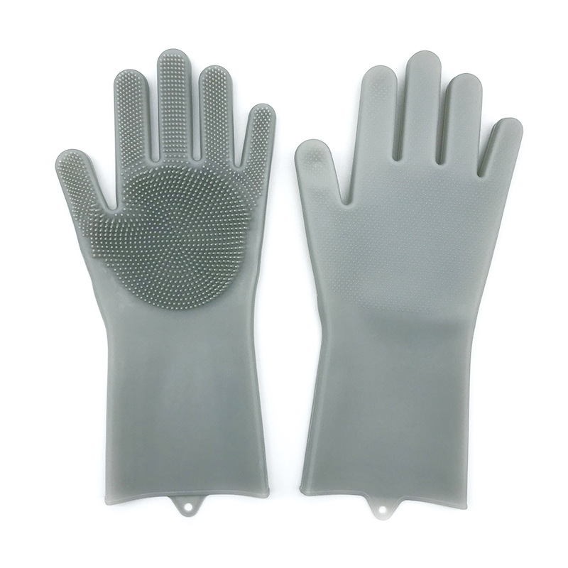 Silicone Dishwashing Gloves Cleaning Brush with Wash Scrubber