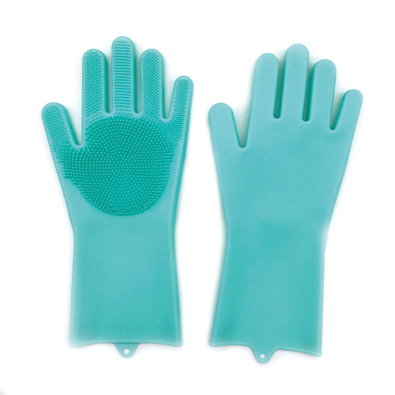 Silicone Dishwashing Gloves Cleaning Brush with Wash Scrubber
