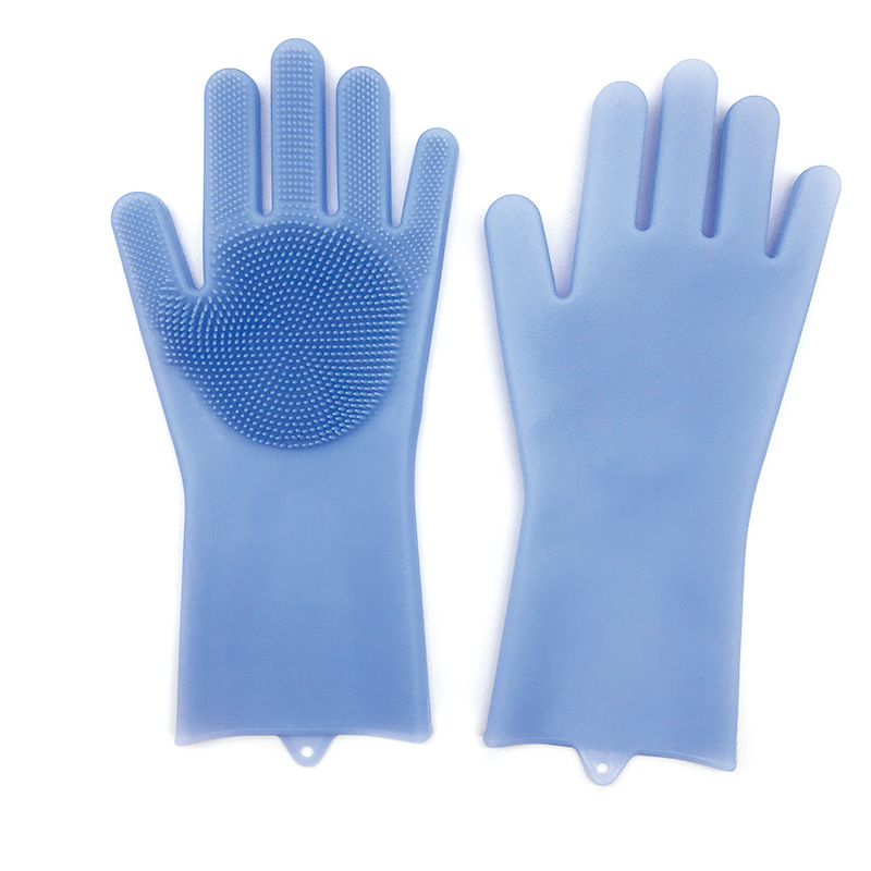 Silicone Dishwashing Gloves Cleaning Brush with Wash Scrubber