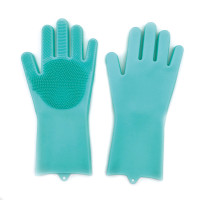 Silicone Dishwashing Gloves Cleaning Brush with Wash Scrubber