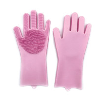 Silicone Dishwashing Gloves Cleaning Brush with Wash Scrubber