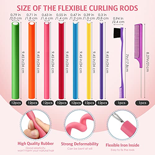 Wholesale Tigeen 84 Pieces Flexible Curling Rods Twist Foam Hair Rollers  Soft Foam Bendy Hair Rollers No Heat Hair Roller with Rat Tail Comb Hair  Edge Brush for Short Medium Long Hair,