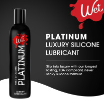 Wet Platinum Silicone-Based Personal Lubricant | Ultra Smooth, Super Slick, Hypoallergenic, Long-Lasting Performance, Waterproof Formula| Lube for Men, Women & Couples, 4.2 fl oz