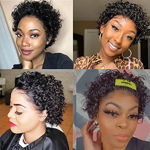 Wholesale Short Curly Lace Front Wigs Human Hair Wigs for Black Women UDU  Pixie Cut Wigs Human Hair Short Curly Human Hair Wigs Pre Plucked with Baby  Hair 150% Density : Beauty