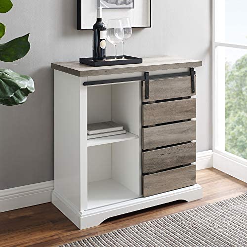 Details about   Willa Modern Farmhouse Sliding Single Slat Door Storage Console Solid 32 Inch 