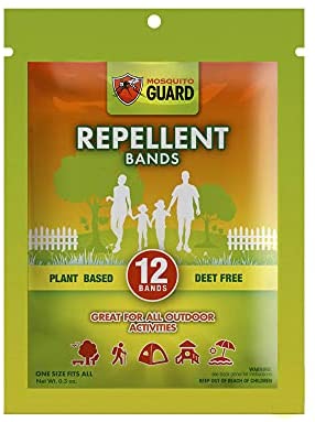 Mosquito Guard Repellent Bands / Bracelets (12 Pack) Made with Natural Plant Based Ingredients - Citronella, Lemongrass Oil. DEET Free : Patio, Lawn &amp; Garden