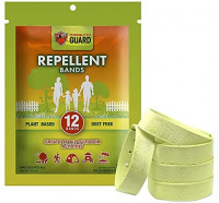 Mosquito Guard Repellent Bands / Bracelets (12 Pack) Made with Natural Plant Based Ingredients - Citronella, Lemongrass Oil. DEET Free : Patio, Lawn &amp; Garden