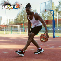 AND1 Street Grip Premium Composite Leather Basketball & Pump- Official Size 7 (29.5”) Streetball, Made for Indoor and Outdoor Basketball Games