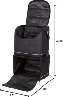 ArtBin 6922SP Tote Express Rolling Portable Art Craft & Sewing Storage Organizer Bag with Wheels-Fits Sewing Machine, 0, Black/Aqua