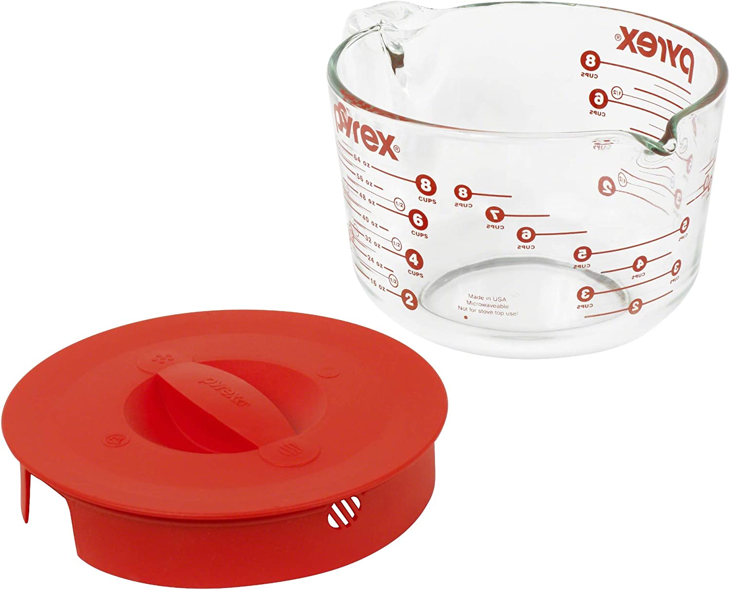 Pyrex SYNCHKG039125 4 Measuring Cup, Clear with Red Graphics