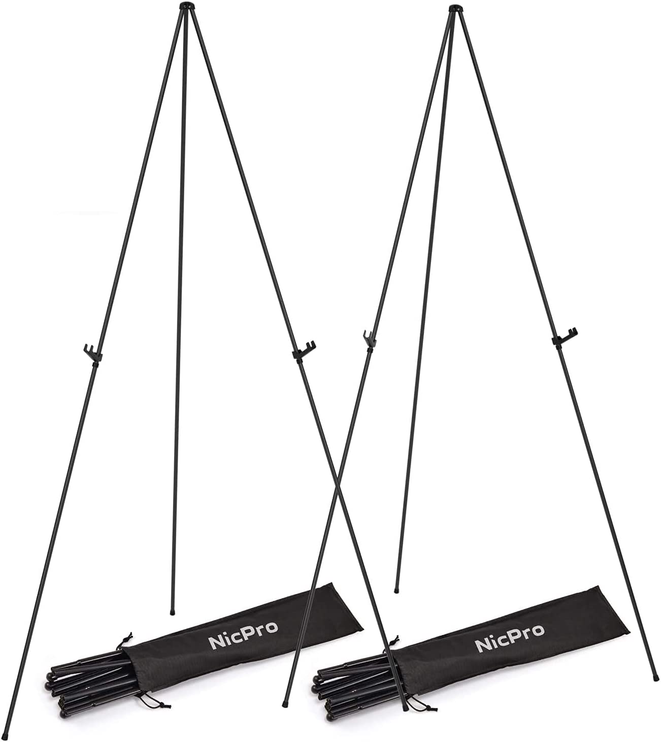 DDEAT Easel Stand for Wedding Sign & Poster 63'' Easels for Display Portable Art Easel for Floor Adjustable Metal Easel Black