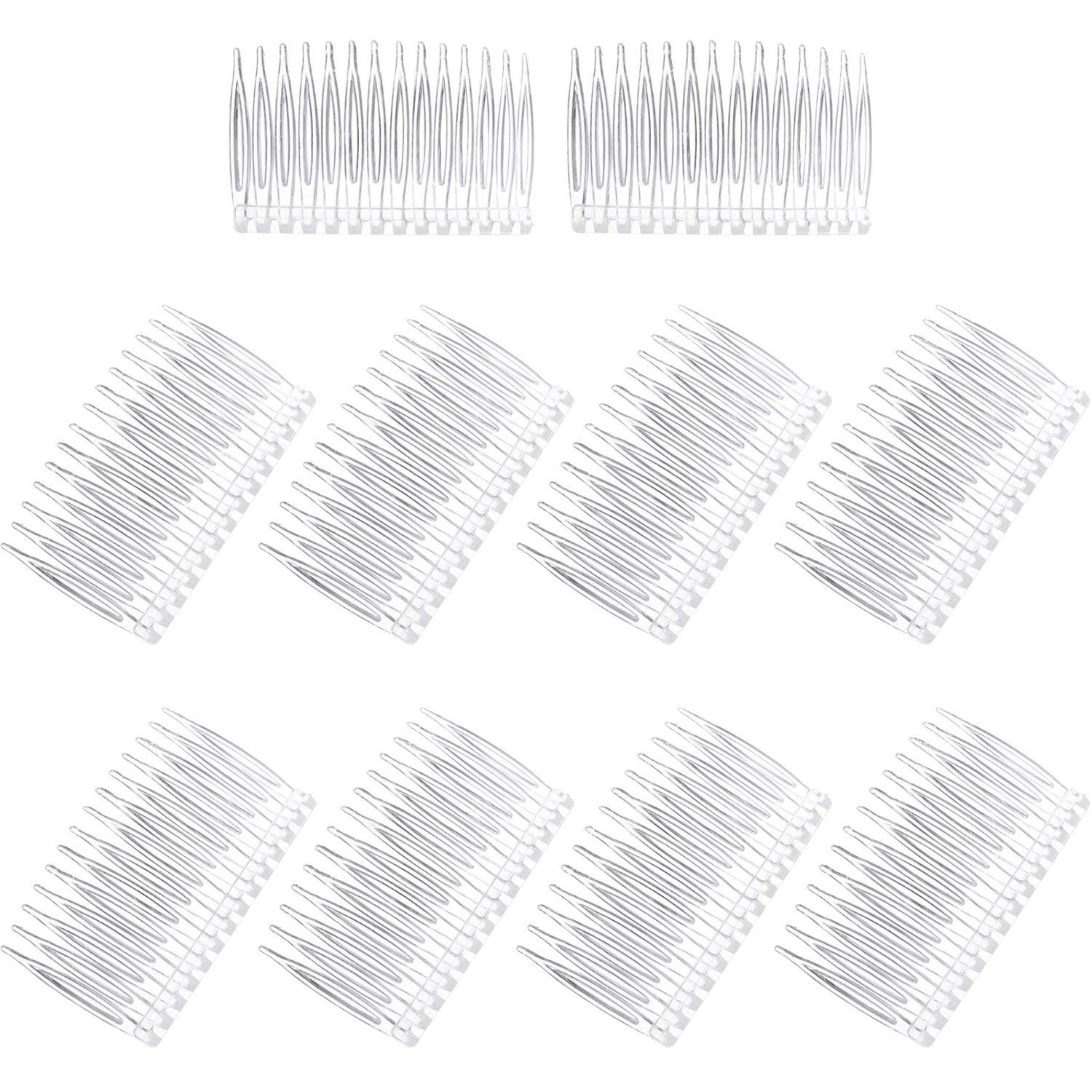 5 Pieces Hair Combs for Women Accessories Metal Bridal Hair Comb 20 Teeth Wedding  Veil Comb Decorative for Women Girls Fine Hair(White K) 